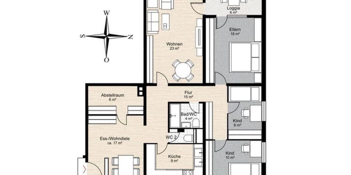 Etagenwohnung Mainaschaff - 5 Zimmer, 118 m&sup2;, 339.000&euro; | Angebot:26349141
