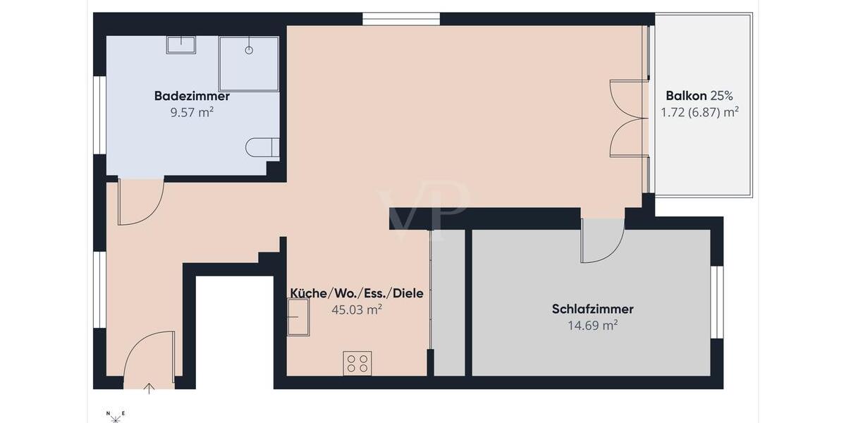 Etagenwohnung Kleinheubach - 2 Zimmer, 73 m&sup2;, 1.190&euro; | Angebot:24859972