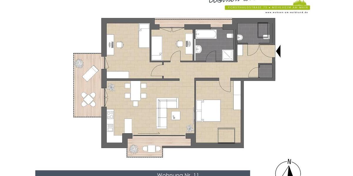 Dachgeschoßwohnung Mühlheim am Main - 4 Zimmer, 109 m&sup2;, 1.850&euro; | Angebot:23539800