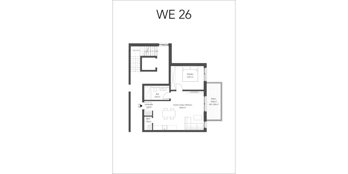 Etagenwohnung Aschaffenburg Innenstadt - 2 Zimmer, 57 m&sup2;, 339.900&euro; | Angebot:25747511