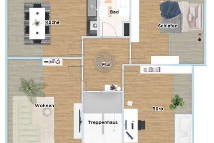 Wohnung Rodgau - 3 Zimmer, 78 m&sup2;, 600&euro; | Angebot:24874594