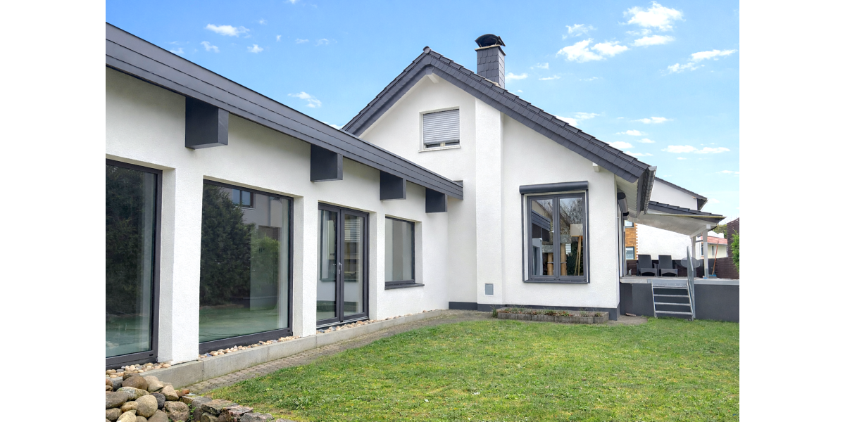 Provisionsfrei* Modernes Einfamilienhaus mit Anbau, Kamin, Sauna & Sonnenterrasse - Gewerbeobjekt Reinheim | Angebot:25416154