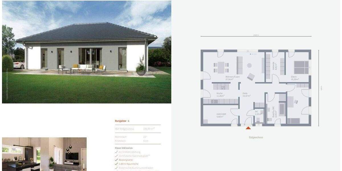 Bungalow Gelnhausen - Hailer Hailer - 3 Zimmer, 106 m&sup2;, 444.500&euro; | Angebot:25688013