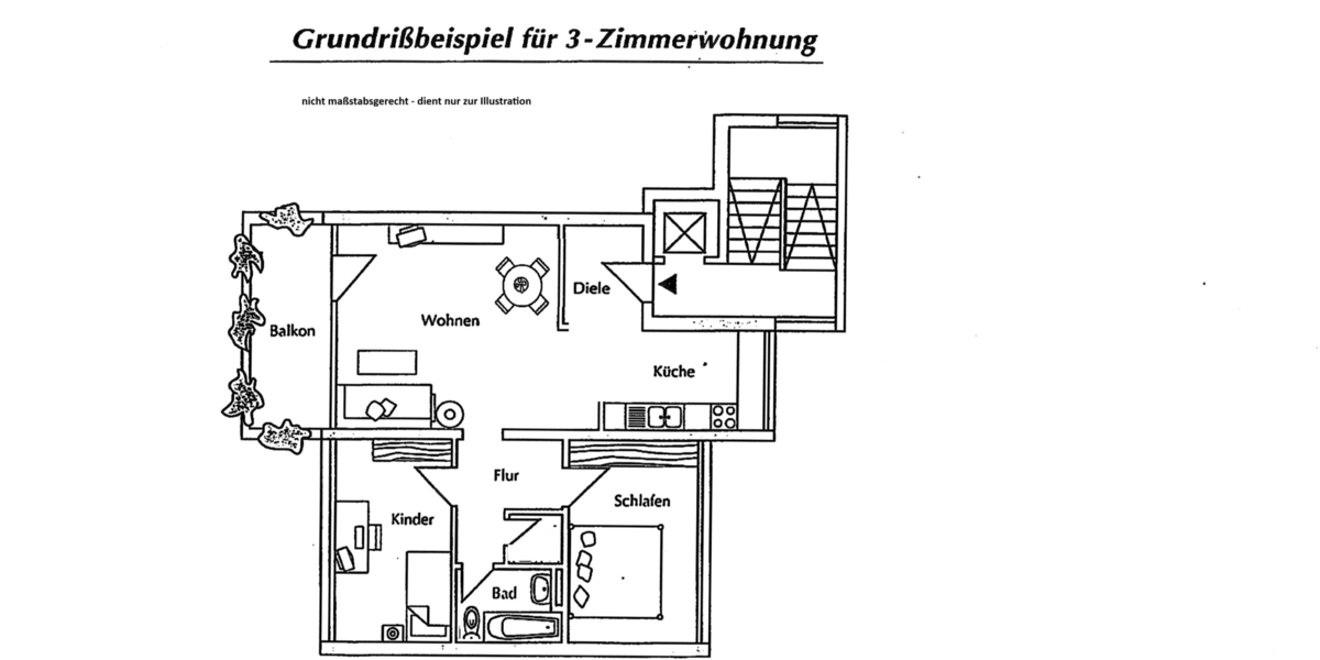 Modern sanierte 3 Zimmer-ETW in Ruhe und Blicklage - Etagenwohnung Bruchköbel | Angebot:26348249