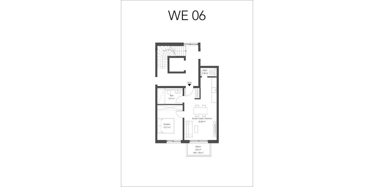 Etagenwohnung Aschaffenburg Innenstadt - 2 Zimmer, 49 m&sup2;, 288.900&euro; | Angebot:25705953