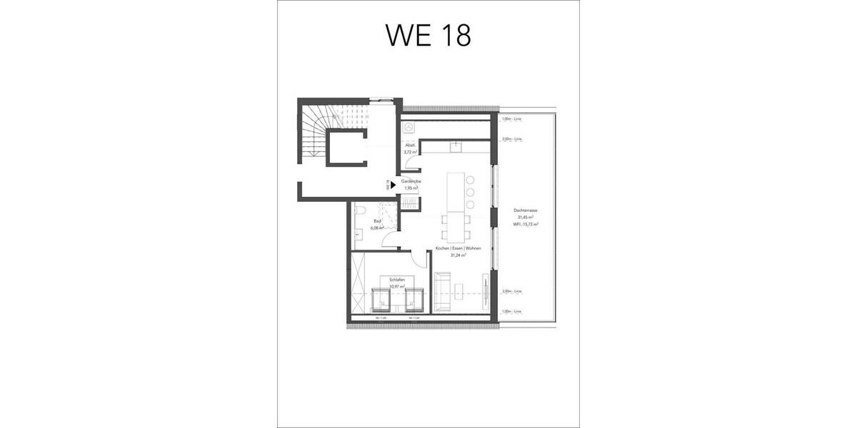 Etagenwohnung Aschaffenburg Innenstadt - 2 Zimmer, 70 m&sup2;, 373.000&euro; | Angebot:25705987
