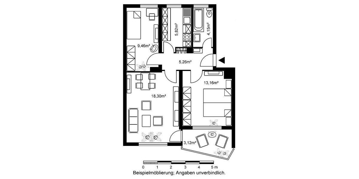 Etagenwohnung Rodgau - 2.5 Zimmer, 59 m&sup2;, 580&euro; | Angebot:14361438