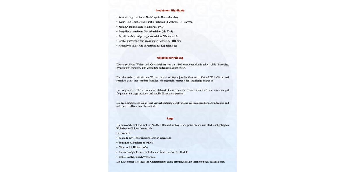 Mehrfamilienhaus, Wohnhaus Hanau - 1.175.000&euro; | Angebot:26338409