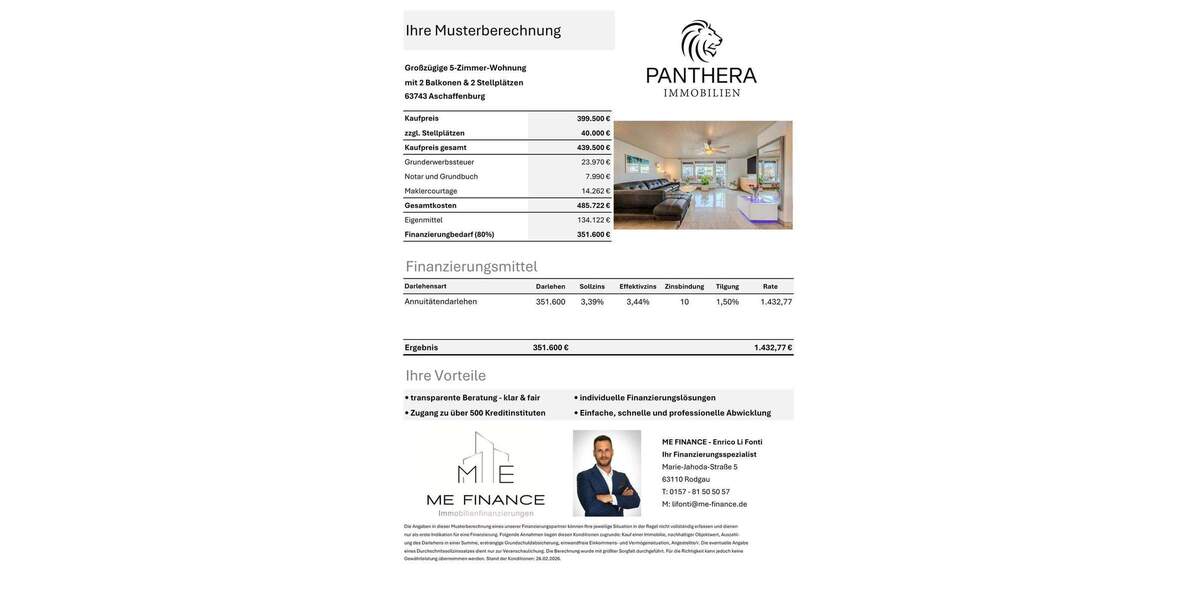 Etagenwohnung Aschaffenburg Schweinheim - 5 Zimmer, 116 m&sup2;, 399.500&euro; | Angebot:25690999