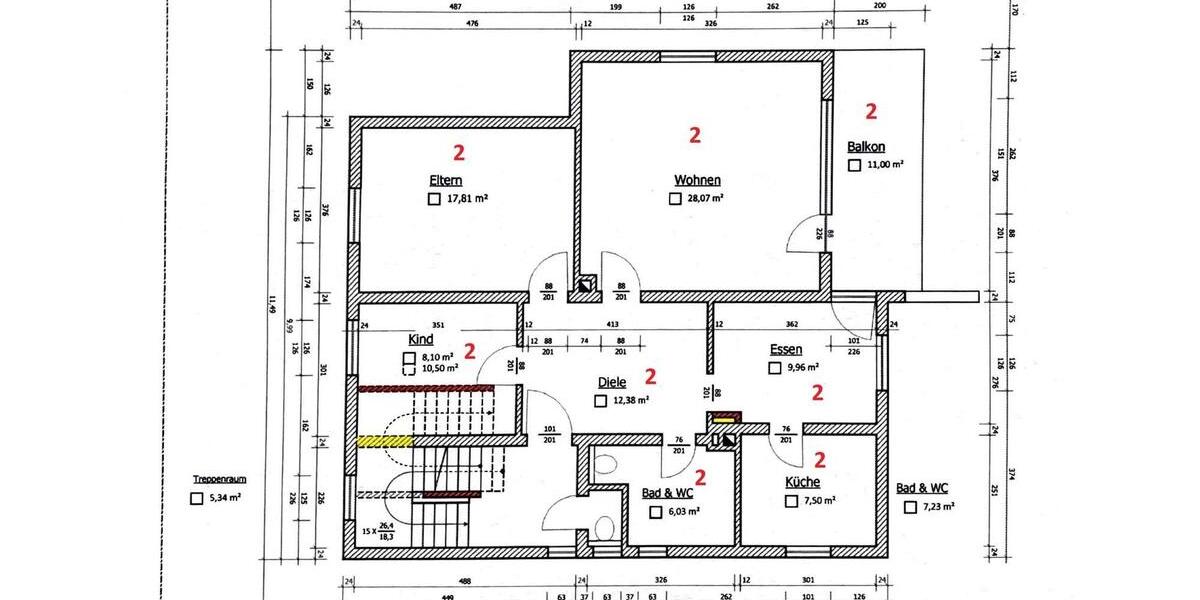 Etagenwohnung Eppertshausen - 3.5 Zimmer, 92 m&sup2;, 1.200&euro; | Angebot:25224560