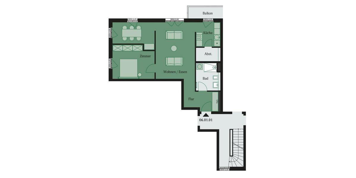 Etagenwohnung Mühlheim am Main - 2 Zimmer, 75 m&sup2;, 1.255&euro; | Angebot:23357488