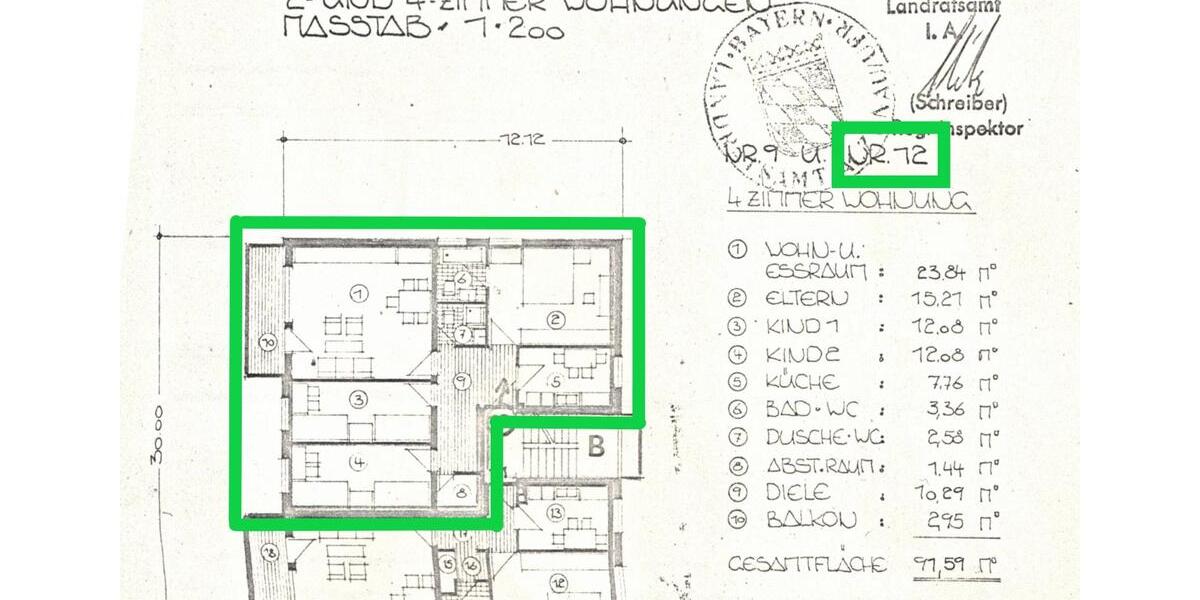 Etagenwohnung Karlstein am Main - 4 Zimmer, 91 m&sup2;, 1.250&euro; | Angebot:25856499