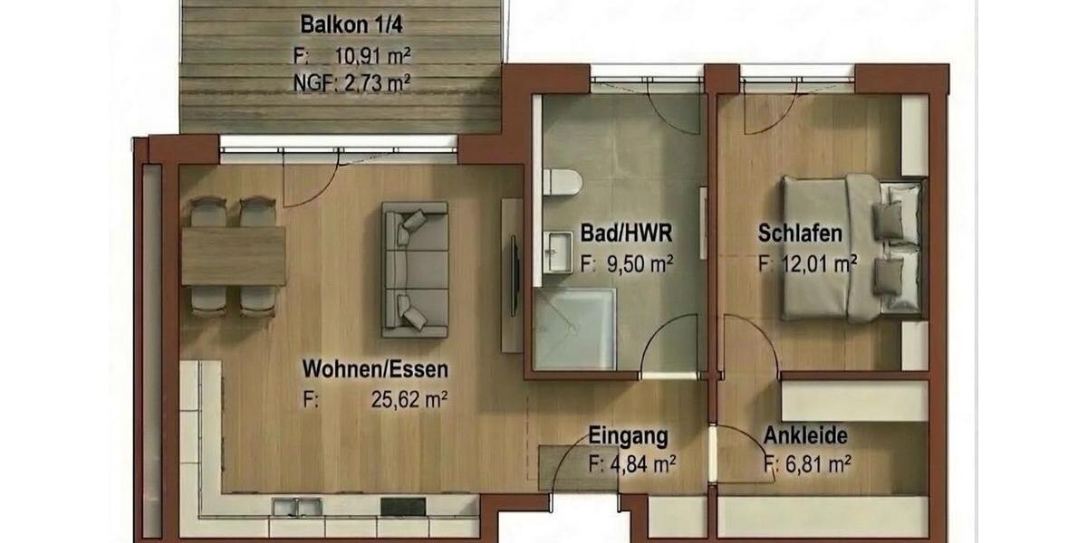 Etagenwohnung Großheubach - 2 Zimmer, 64 m&sup2;, 830&euro; | Angebot:25549103