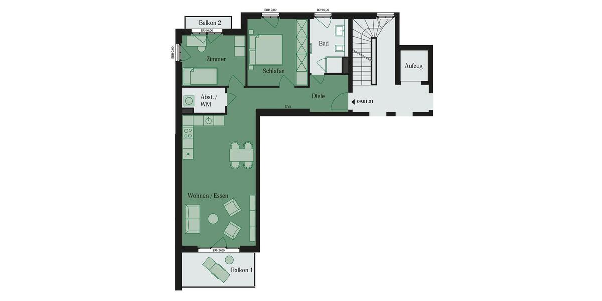Etagenwohnung Mühlheim am Main - 3 Zimmer, 85 m&sup2;, 1.355&euro; | Angebot:23310725