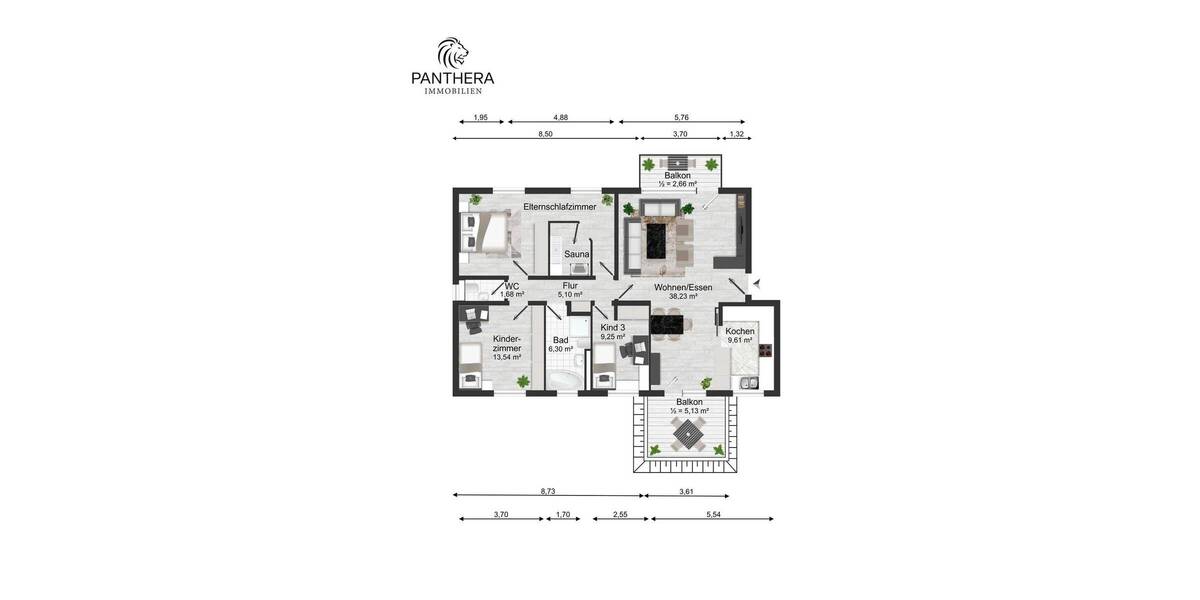 Etagenwohnung Aschaffenburg Schweinheim - 4 Zimmer, 116 m&sup2;, 389.500&euro; | Angebot:26617181