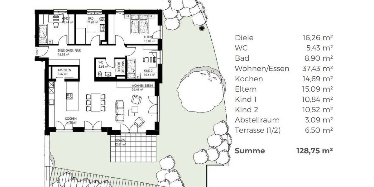 Terrassenwohnung Alzenau - 4 Zimmer, 128 m&sup2;, 708.125&euro; | Angebot:25986402