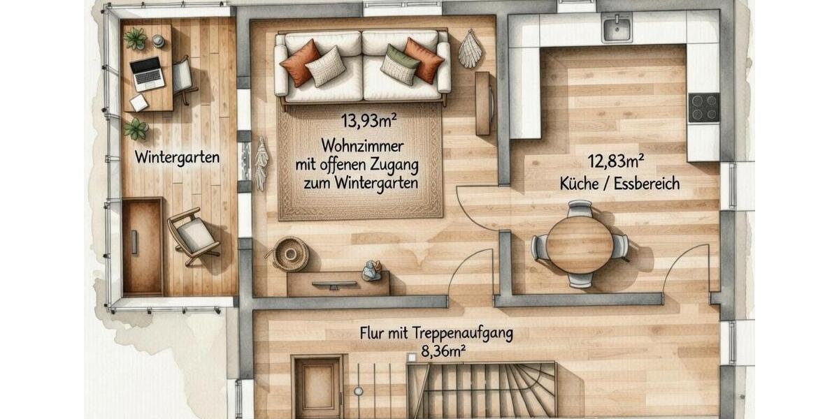 Doppelhaushälfte Großostheim - 3 Zimmer, 98 m&sup2;, 1.390&euro; | Angebot:25249443