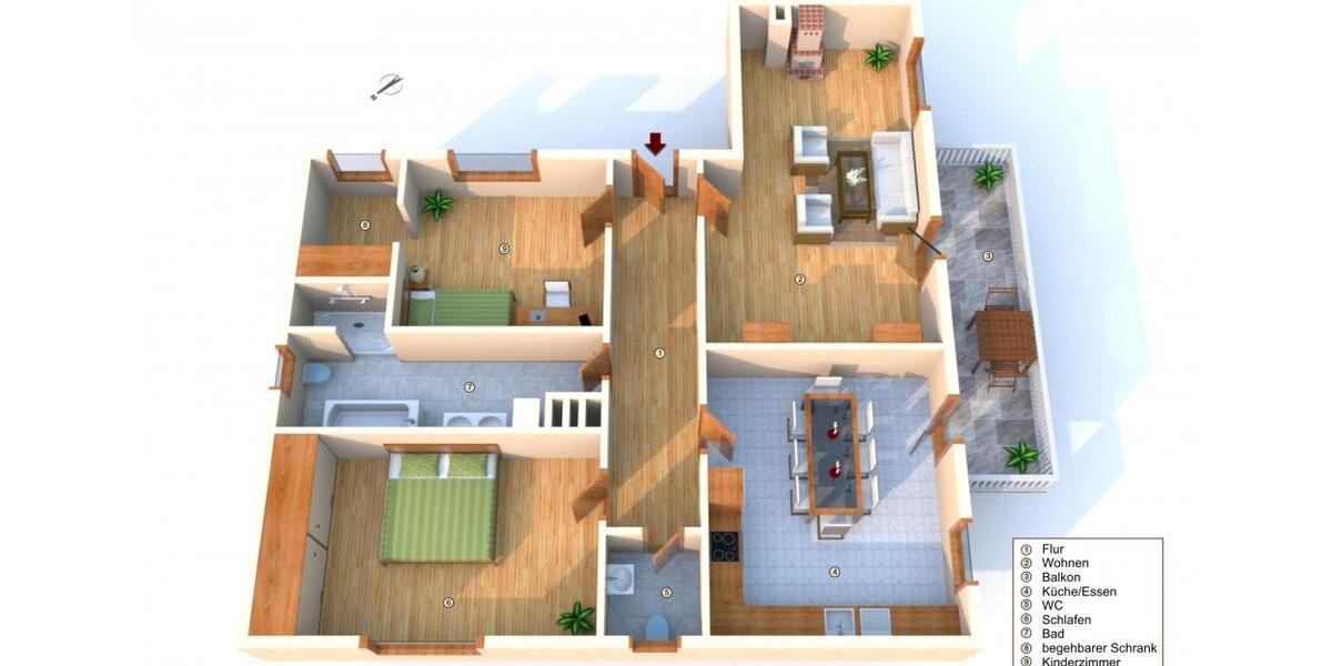 Erdgeschoßwohnung Weibersbrunn - 3 Zimmer, 103 m&sup2;, 830&euro; | Angebot:24728475