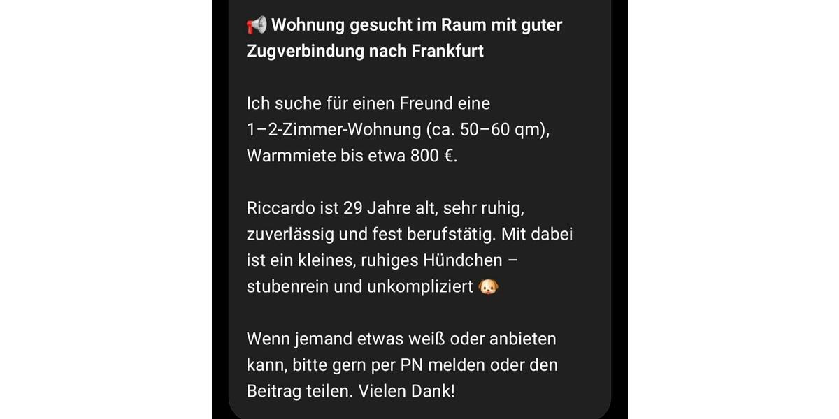 Etagenwohnung Kleinostheim - 2 Zimmer, 50 m&sup2;, 800&euro; | Angebot:25071783