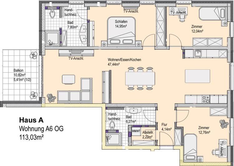 Etagenwohnung Neuberg - 3 Zimmer, 83 m&sup2;, 1.218&euro; | Angebot:26001611