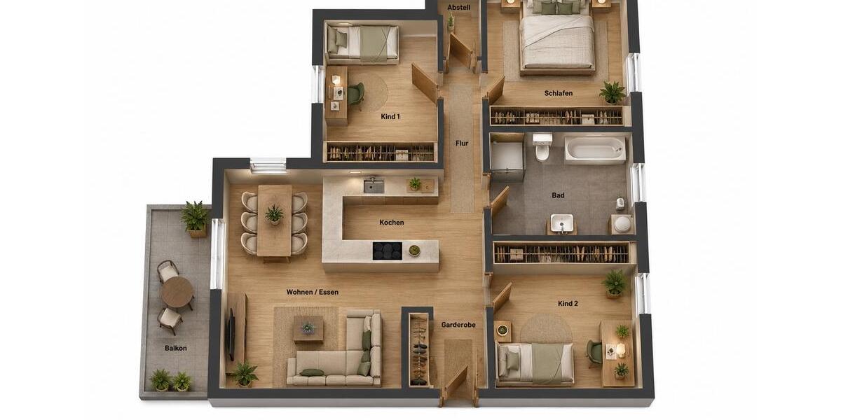 Etagenwohnung Aschaffenburg Gailbach - 4 Zimmer, 98 m&sup2;, 509.000&euro; | Angebot:26619422