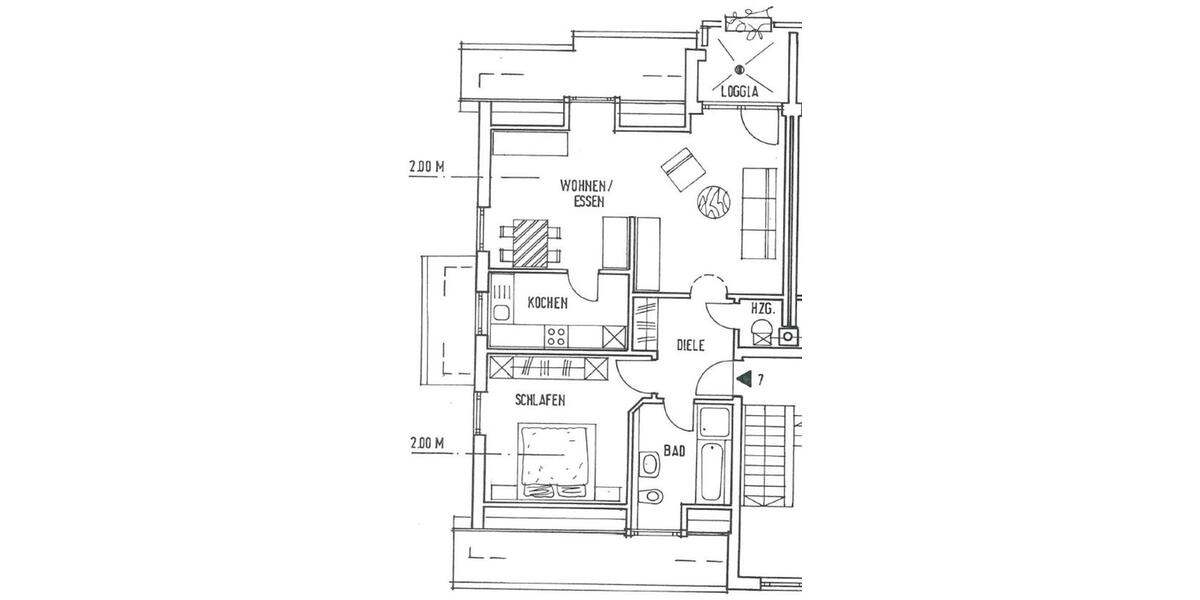 Dachgeschoßwohnung Erlenbach am Main - 2 Zimmer, 67 m&sup2;, 640&euro; | Angebot:25445186