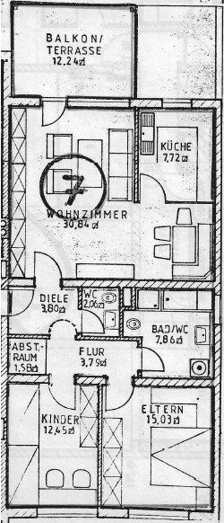 Etagenwohnung Großostheim - 3 Zimmer, 90 m&sup2;, 880&euro; | Angebot:26255328