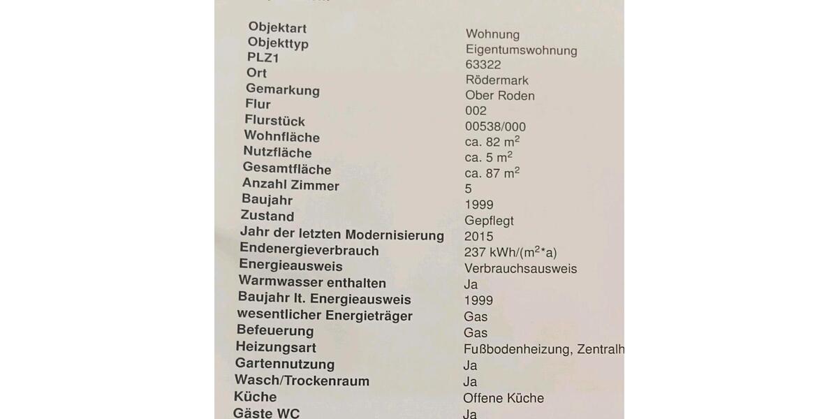 Etagenwohnung Rödermark - 4 Zimmer, 83 m&sup2;, 310.000&euro; | Angebot:26698088