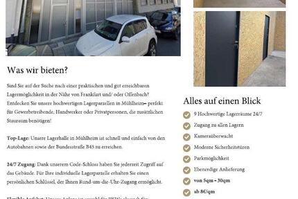 Gewerbeobjekt Mühlheim am Main - 60&euro; | Angebot:26304723