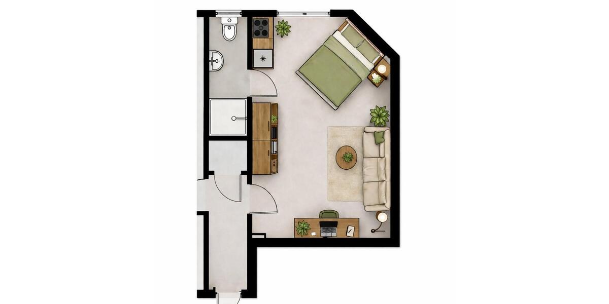 Etagenwohnung Rödermark - 1 Zimmer, 28 m&sup2;, 415&euro; | Angebot:26010367