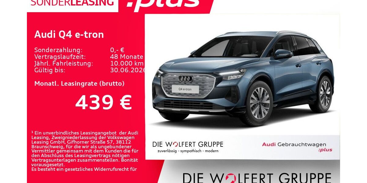 Audi Q4 e-tron 24.916 km 43.299 &euro; Großwallstadt 63868