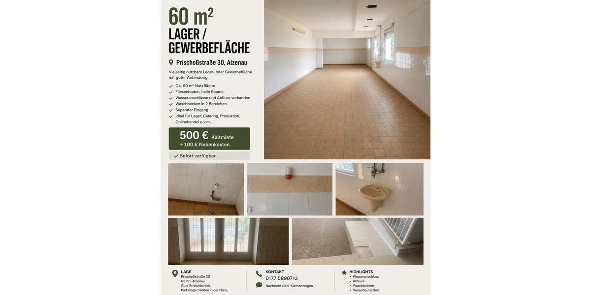 Gewerbeobjekt Alzenau - 600&euro; | Angebot:26497612