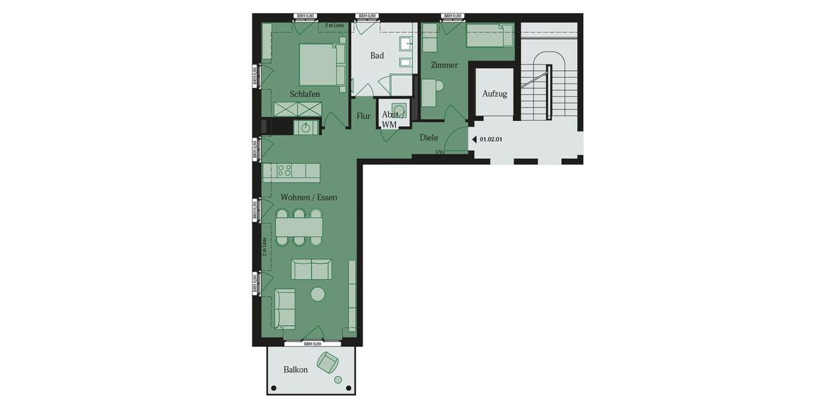 Etagenwohnung Mühlheim am Main - 3 Zimmer, 79 m&sup2;, 1.350&euro; | Angebot:26004727
