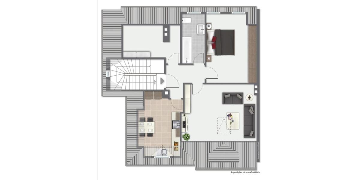 Dachgeschoßwohnung Hanau - 2 Zimmer, 68 m&sup2;, 900&euro; | Angebot:26296793