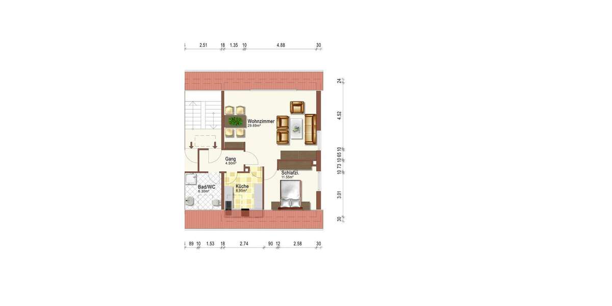 Etagenwohnung Bruchköbel-Niederissigheim Niederissigheim - 2 Zimmer, 63 m&sup2;, 650&euro; | Angebot:25662067