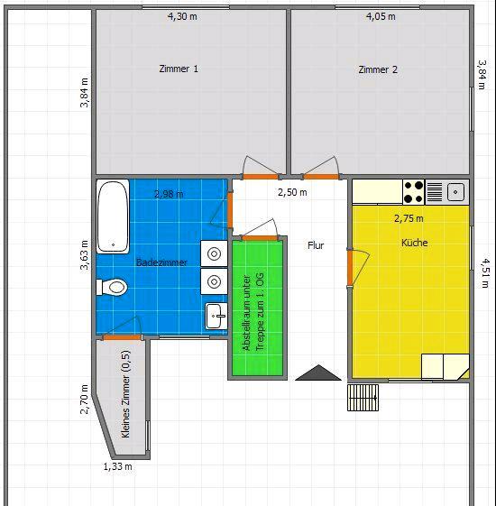 Erdgeschoßwohnung Hanau Kesselstadt - 2.5 Zimmer, 64 m&sup2;, 850&euro; | Angebot:26305401