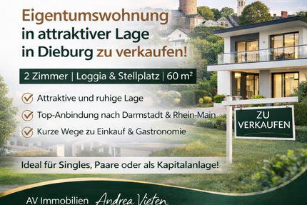 Wohnung Dieburg - 2 Zimmer, 60 m&sup2;, 189.000&euro; | Angebot:25396468