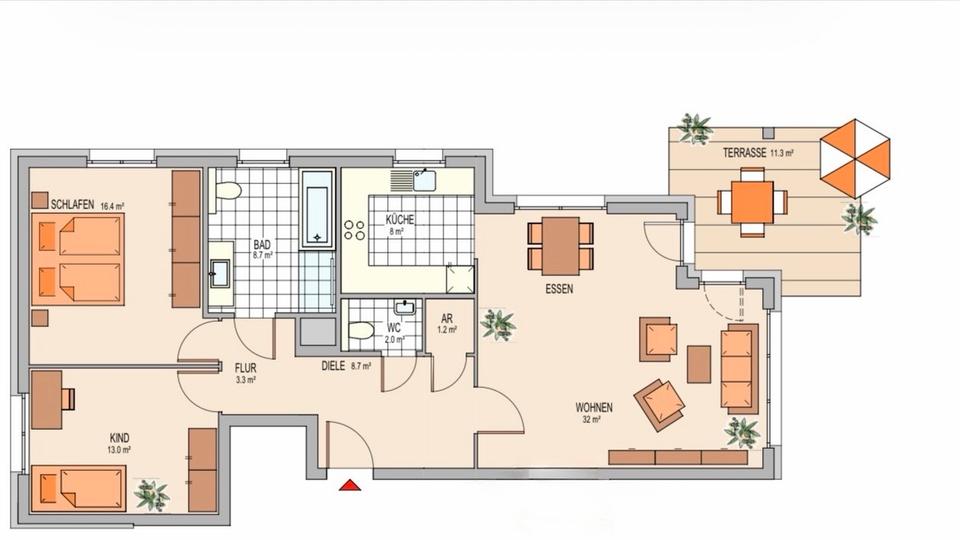 Erdgeschoßwohnung Dietzenbach - 3 Zimmer, 97 m&sup2;, 1.482&euro; | Angebot:25843148