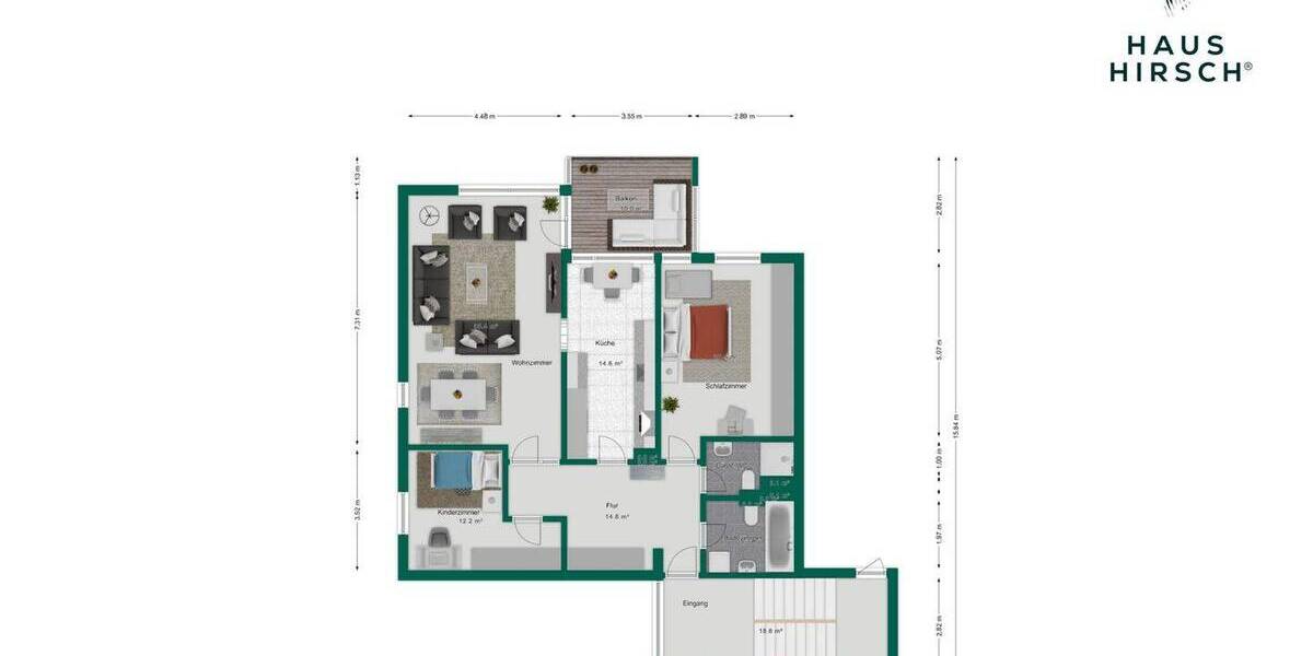 Etagenwohnung Dietzenbach - 3 Zimmer, 90 m&sup2;, 259.500&euro; | Angebot:25690277