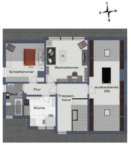 Dachgeschoßwohnung Aschaffenburg Gailbach - 2 Zimmer, 45 m&sup2;, 660&euro; | Angebot:26594891
