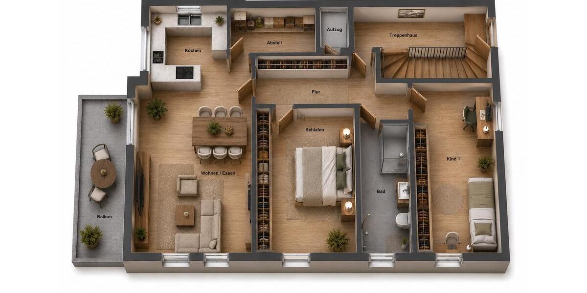 Etagenwohnung Aschaffenburg Gailbach - 3 Zimmer, 90 m&sup2;, 449.000&euro; | Angebot:26619428