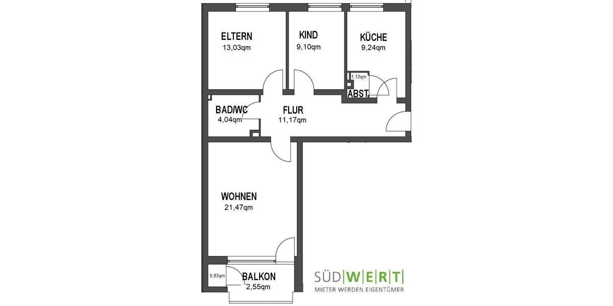 Etagenwohnung Heusenstamm - 3 Zimmer, 73 m&sup2;, 247.000&euro; | Angebot:25683798