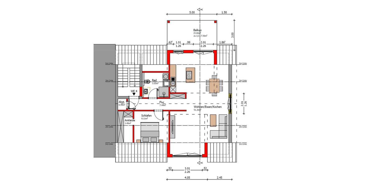 Etagenwohnung Mainaschaff - 3 Zimmer, 77 m&sup2;, 1.183&euro; | Angebot:26002736