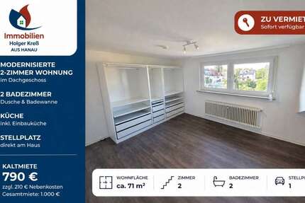 Wohnung Hanau Großauheim - 2 Zimmer, 71 m&sup2;, 790&euro; | Angebot:27219839
