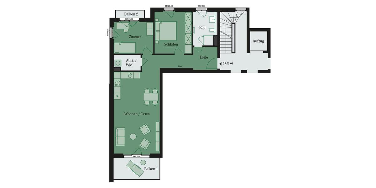 Etagenwohnung Mühlheim am Main - 3 Zimmer, 84 m&sup2;, 1.355&euro; | Angebot:23310718