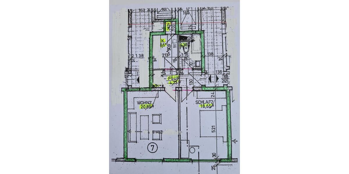 Etagenwohnung Hanau Lamboy - 2 Zimmer, 57 m&sup2;, 139.000&euro; | Angebot:25867054