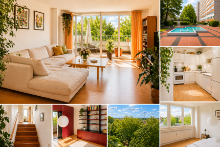 Provisionsfrei* Sonnige Maisonette mit Balkon, Garage & Grünblick in Rodgau - Wohnung Rodgau Nieder-Roden | Angebot:26296232